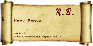 Merk Benke névjegykártya